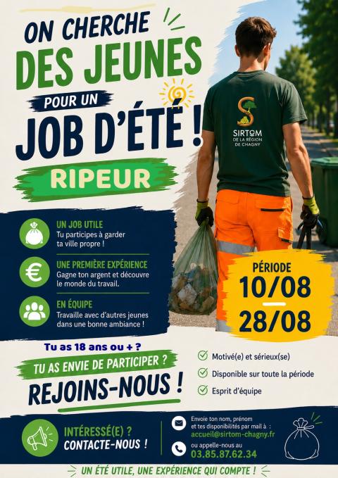 Actualité SIRTOM Chagny job d'été